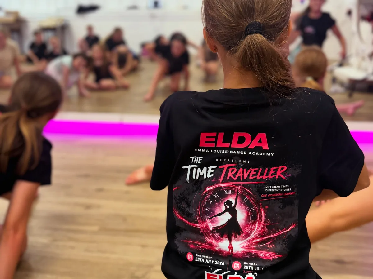 The back of a Time Traveller show t-shirt