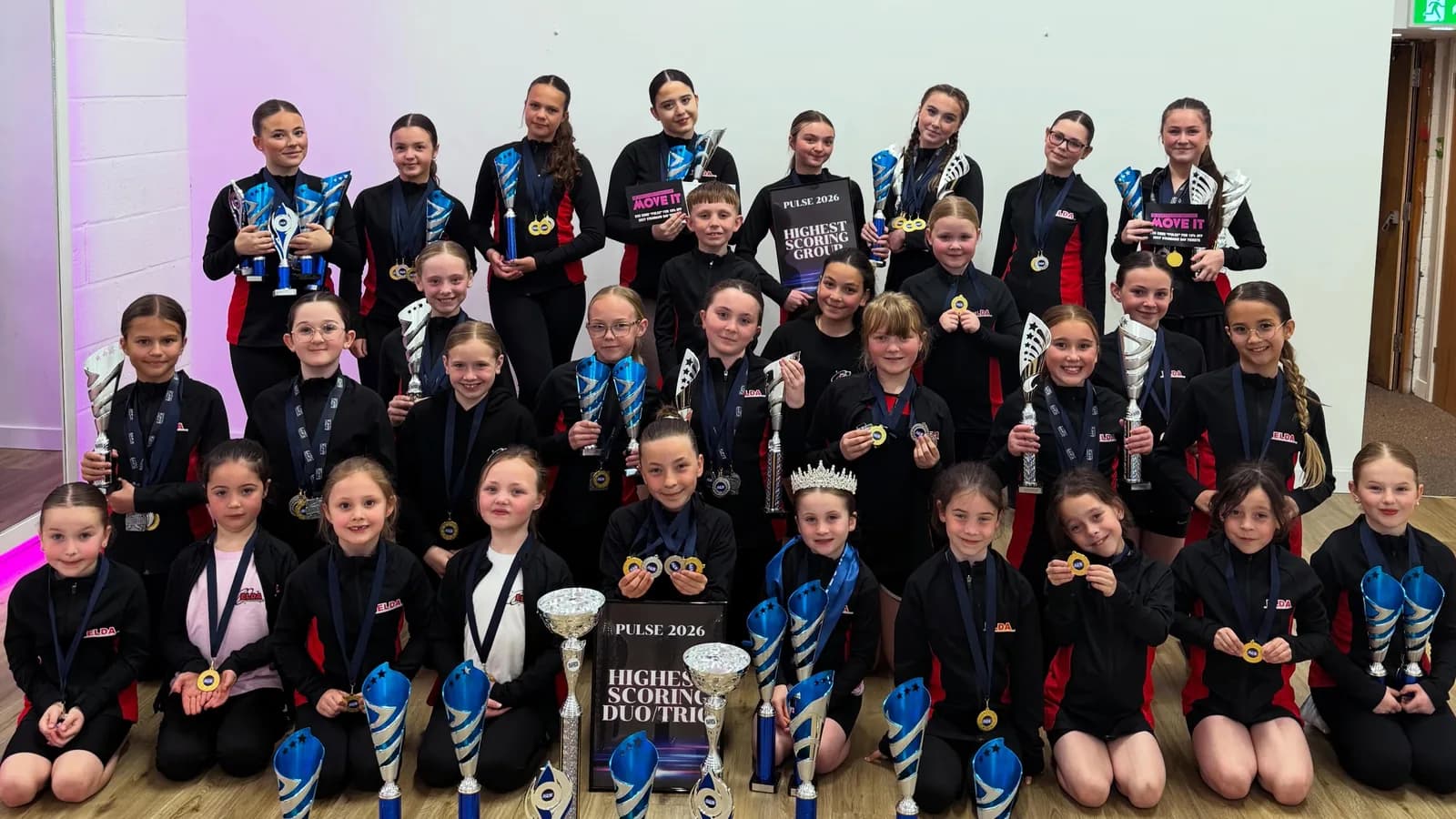 ELDA dancers with their competition trophies